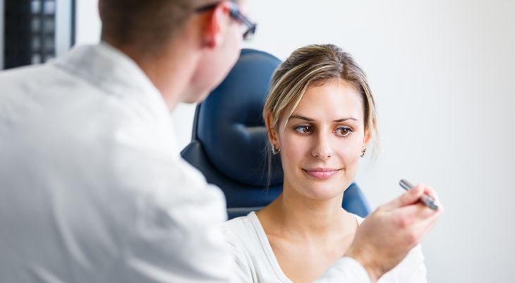 Women having eyes examined
